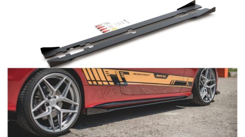 Diffuser Mercedes-Benz C C205 C43 Side Skirts Racing Black-Red + Gloss Flaps