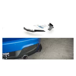   Splitter BMW 1 F20 M-Pack Rear Side Racing Durability Black-Red + Gloss Flaps