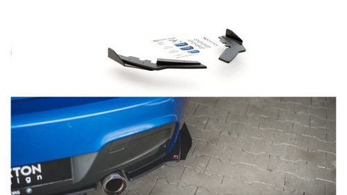 Splitter BMW 1 F20 M-Pack Rear Side Racing Durability Black-Red + Gloss Flaps