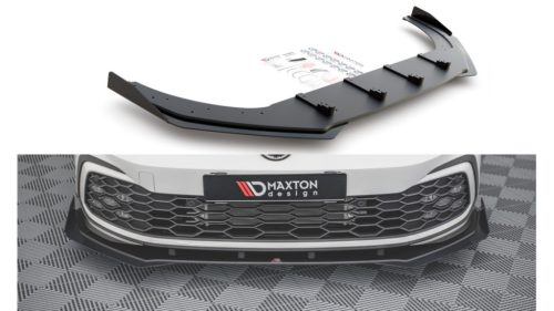 Splitter Volkswagen Golf 8 GTI GTE R-Line Front Racing Durability + Flaps Black-Red