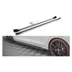   Diffuser Volkswagen Golf 8 Side Skirts Racing Black + Gloss Flaps