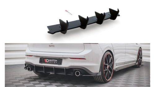 Diffuser Volkswagen Golf 8 GTI Rear Racing Durability v.1 Black