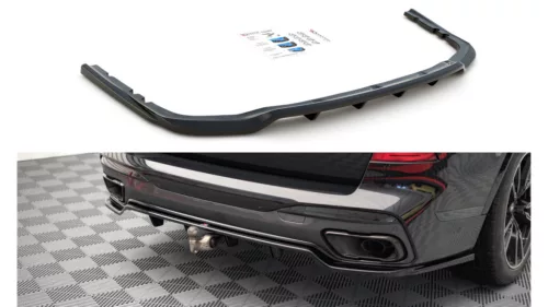 Splitter BMW X7 G07 M-Pack Rear Central with Diffuser Gloss Black