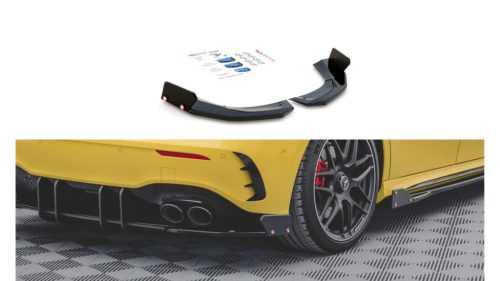 Splitter Mercedes-Benz A W177 A45 S Aero Pack Rear Side v.2 + Flaps Gloss Black