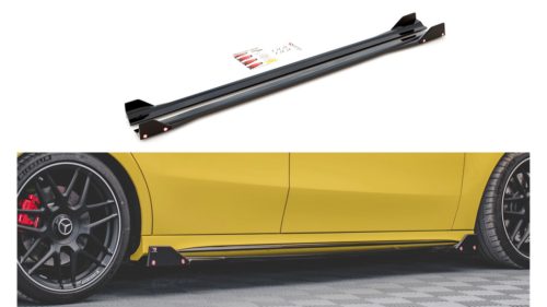 Diffuser Mercedes-Benz A W177 A45S Side Skirts v.2 Gloss Black + Flaps