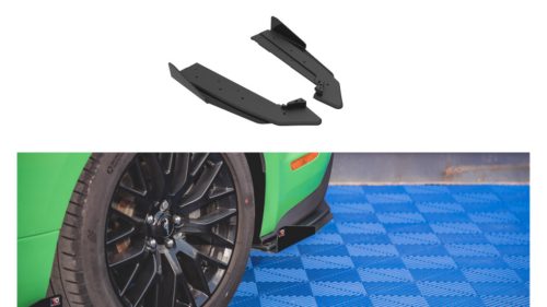Splitter Ford Mustang VI GT Facelift Rear Side Street Pro v.1 Black + Gloss Flaps