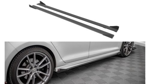 Diffuser Volkswagen Golf 7 R Side Skirts Street Pro Black-Red + Gloss Flaps