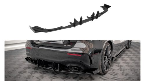 Diffuser Mercedes-Benz A35 AMG Aero Pack W177 Rear Valance Black + Gloss Flaps