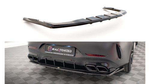 Splitter Mercedes-Benz GT 63S 4-Door Aero Rear Central with Diffuser Gloss Black