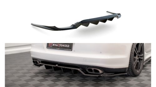 Splitter Porsche Panamera Turbo 970 Rear Central with Diffuser Gloss Black