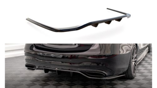 Splitter Mercedes-Benz S W223 Rear Central with Diffuser Gloss Black