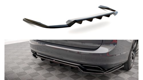 Splitter Volvo V90 S90 R-Design II Rear Central with Diffuser Gloss Black