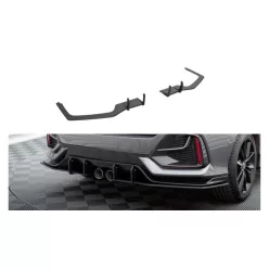   Splitter Honda Civic X Facelift Sport Rear Side Street Pro Black