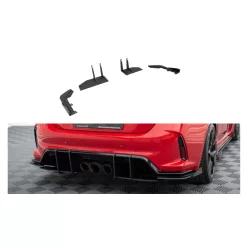   Splitter Honda Civic XI Type-R Rear Side Street Pro Red + Gloss Flaps