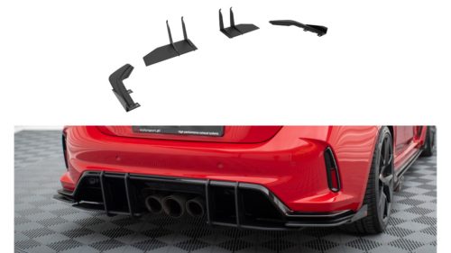 Splitter Honda Civic XI Type-R Rear Side Street Pro Red + Gloss Flaps