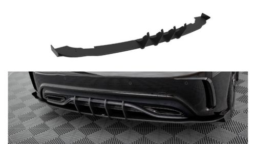 Splitter Mercedes-Benz A W176 Facelift Rear Side Street Pro Black-Red + Gloss Flaps