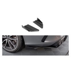   Splitter Mercedes-Benz C C205 C43 Facelift Rear Side Street Pro Black-Red + Gloss Flaps