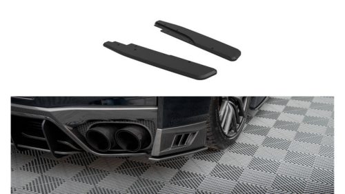 Splitter Nissan GTR R35 Facelift Rear Side Street Pro Black