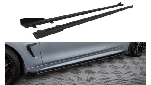 Diffuser BMW 4 F32 F36 F33 M-Pack Side Skirts Street Pro Black-Red + Gloss Flaps