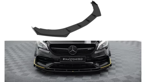 Splitter Mercedes-Benz CLA 45 Aero C117 Facelift Front Pro + flaps Black-Red