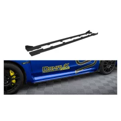   Diffuser Subaru WRX STI Side Skirts Street Pro Black + Gloss Flaps