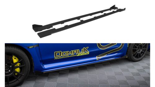 Diffuser Subaru WRX STI Side Skirts Street Pro Black-Red + Gloss Flaps