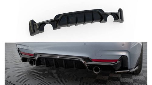 Diffuser BMW 4 F32 F36 F33 M-Pack Rear Valance Single Exhaust Version both side Gloss Black
