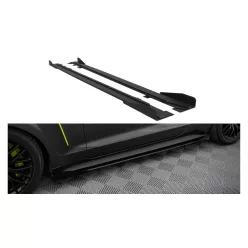   Diffuser Ford Mustang VI GT Side Skirts Street Pro Black-Red + Gloss Flaps