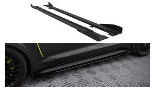 Diffuser Ford Mustang VI GT Side Skirts Street Pro Black-Red + Gloss Flaps