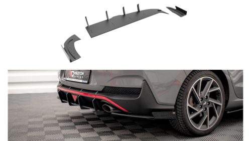 Splitter Hyundai I30 Fastback N-Line III Facelift Rear Side Street Pro Black + Gloss Flaps