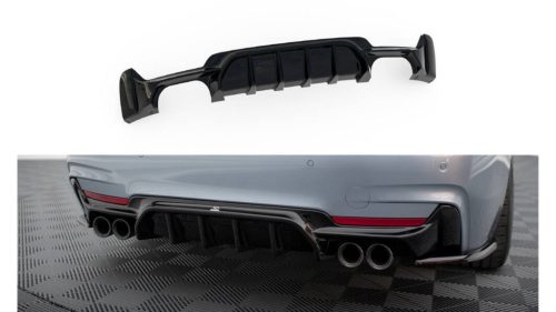 Diffuser BMW 4 F32 F36 F33 M-Pack Rear Valance Double Exhaust Version both side Gloss Black