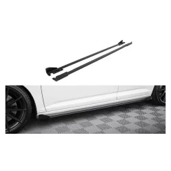   Side Skirts Volkswagen Jetta GLI Mk7 Street Pro Black + Gloss Flaps