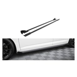   Side Skirts Volkswagen Jetta GLI Mk7 Street Pro Black-Red + Gloss Flaps