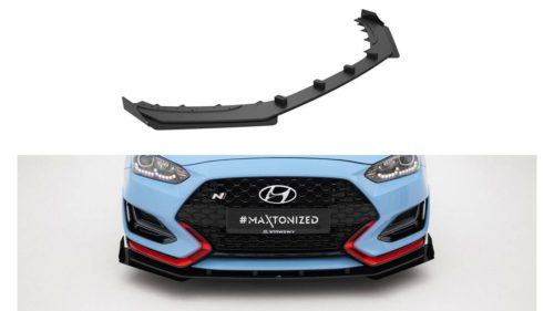 Splitter Hyundai Veloster N Mk2 Front Street Pro Black-Red + Gloss Flaps