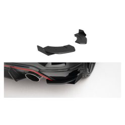   Splitter Hyundai Veloster N Mk2 Rear Side Street Pro Black-Red + Gloss Flaps