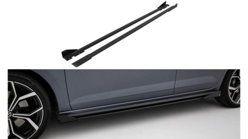 Side Skirts Volkswagen Polo GTI Mk6 Street Pro Facelift Black + Gloss Flaps