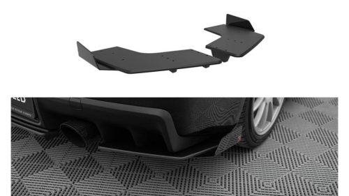 Splitter Mitsubishi Lancer EVO X Rear Side Street Pro Black-Red + Gloss Flaps
