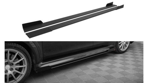 Side Skirts Mitsubishi Lancer EVO X Street Pro Black + Gloss Flaps