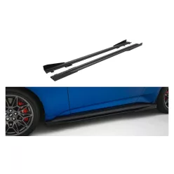   Side Skirts Ford Mustang GT Mk7 Street Pro Black-Red + Gloss Flaps