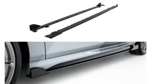 Side Skirts BMW 1 F70 Street Pro Black-Red + Gloss Flaps