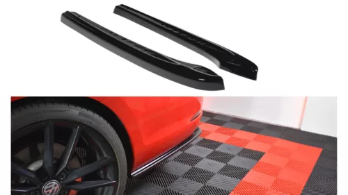 Splitter Volkswagen Golf 7 Facelift R Variant Rear Side v.1 Gloss Black