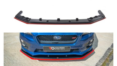 Splitter Subaru WRX STI Front v.4 Gloss Black + Red