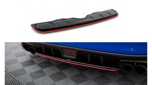 Splitter Subaru WRX STI Rear Central v.2 Red + Gloss Black