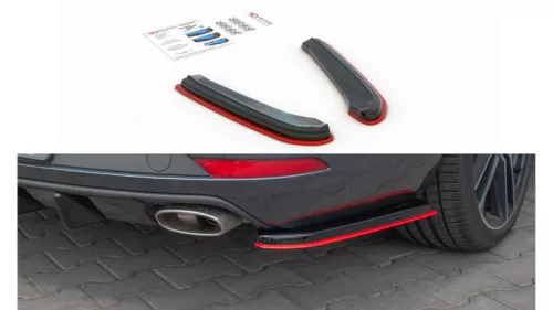 Splitter Seat Leon Cupra III Facelift Sportstourer + Red Rear Side v.4 Gloss Black