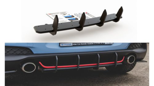 Diffuser Hyundai I30 III N Rear Racing Durability v.1 Black-Red