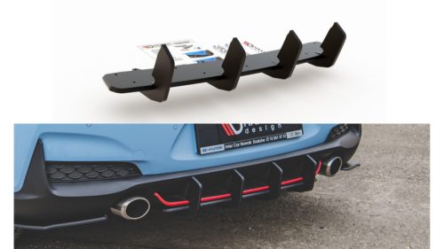 Diffuser Hyundai I30 III N Rear Racing Durability v.2 Black-Red
