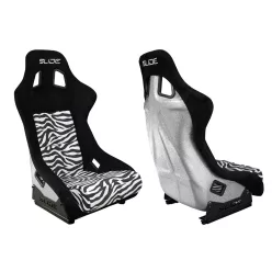   Racing seat SLIDE KS2 Premium Black & Zebra Suede Silver Glitter