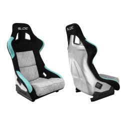   Racing seat SLIDE KS2 Premium Black & Mint & Quilted Grey Suede Silver Glitter
