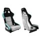Racing seat SLIDE KS2 Premium Black & Mint & Quilted Grey Suede Silver Glitter