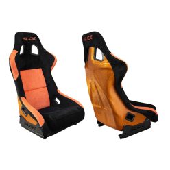   Racing seat SLIDE KS2 Premium Black & Orange Suede Orange Glitter